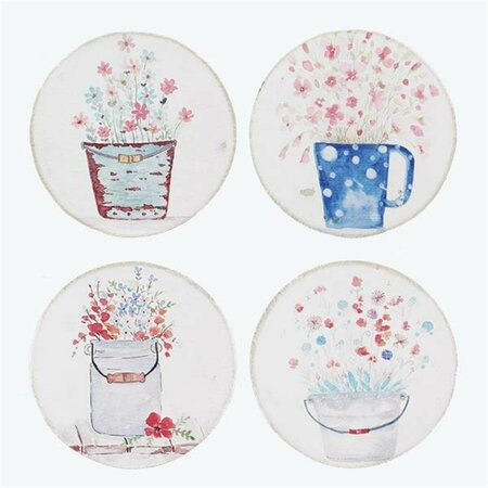 YOUNGS Wood Coaster Set 72552